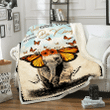 Elephant Butterfly, In A World Where You Can Be Anything Be Kind Elephant Fleece Blanket - Spreadstores
