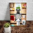 Dog Canvas, American Pitbull Sitting, Pitbull Canvas - Spreadstores