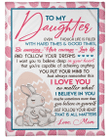Daughter Blanket, Gift For Daughter Love Rabbit, To My Daughter Even Though Life Is Filled With Hard Times Fleece Blanket - Spreadstores