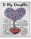 Daughter Blanket, Gifts For Daughter, Never Forget That I Love You Color Tree Fleece Blanket - Spreadstores