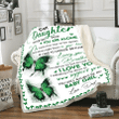 Daughter Blanket, To My Daughter Blanket, Never Feel That You Are Alone Green Butterflies Fleece Blanket - Spreadstores