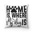 Doodle Pillow, Love Pet Gifts, Gift For Dog Lovers, Home Is Where My Dog Is Doodle Dog Pillow - Spreadstores