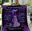 Daughter Blanket, To My Daughter Blanket, Never Feel That You Are Alone Elephant Fleece Blanket - Spreadstores