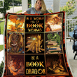 Full Of Book Worms Be A Book Dragon Fleece Blanket - Spreadstores