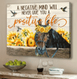 Horse Canvas - A Negative Mind Will Never Give You A Positive Life Canvas - Spreadstores