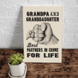 Grandpa And Granddaughter Best Partners In Crime For Life Matte Canvas - Spreadstores