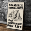 Grandpa And Granddaughter Best Partners In Crime For Life Matte Canvas - Spreadstores