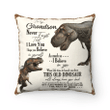 Grandson Pillow, Gift For Grandson, To My Grandson Never Forget That I Love You Dinosaur Pillow - Spreadstores