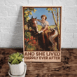 Girl And Horse And They Lived Happily Matte Canvas, Gift For Horse Lovers, Horse Wall Art Canvas - Spreadstores