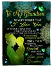 Grandma To Grandson Blanket Never Forget That I Love You, Lovely Gift For Grandson Fleece Blanket - Spreadstores