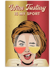 Girl And Wine Canvas Wine Tasting Is My Sport Matte Canvas - Spreadstores
