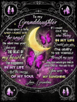 Granddaughter Blanket Once Upon A Time When I Asked God For Angel Butterflies And Moon Fleece Blanket - Spreadstores