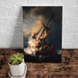 Jesus In Storm Canvas, Jesus Calms The Storm Wall Art, Christian Canvas, Happy Easter Day, Jesus Art Decor - Spreadstores