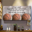 It Is Not About Being Better Than Someone Else Basketball Canvas - Spreadstores