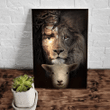Jesus Lion And Lamb The Perfect Combination Canvas, Lion Of Judah, Christian Canvas - Spreadstores
