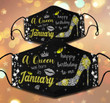 January Girl Mask, Gift For Birthday, I Am A Queen, I Was Born In January, Happy Birthday To Me Face Mask - Spreadstores