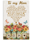 Mom Canvas, Mother's Day Gift For Mom, To My Mom, You Are The World Butterflies And Flowers Canvas - Spreadstores