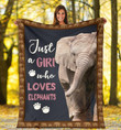 Just A Girl Who Loves Elephants Fleece Blanket - Spreadstores