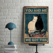 Love Cat Canvas, Cat Book Wall Art, You And Me We Got This Vintage Canvas, Loving Couple Cat Canvas, Book Cat Lovers Gift - Spreadstores