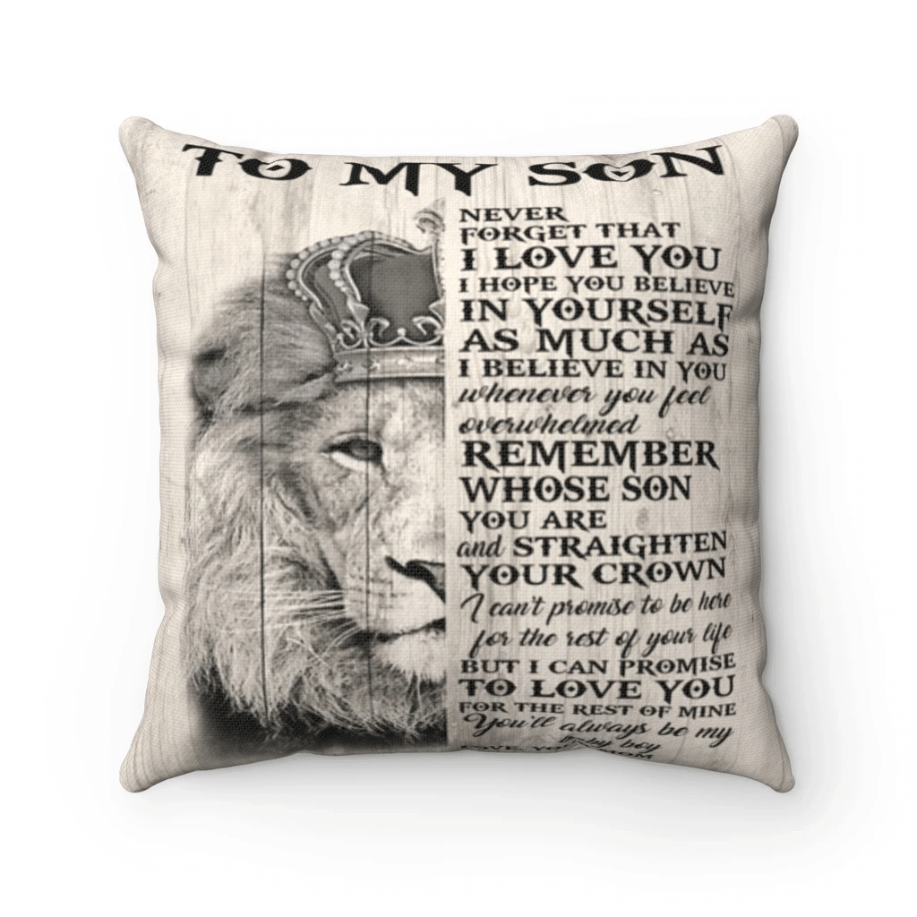 Lion King Son Pillow, To My Son Never Forget That I Love You Pillow, Gift From Mom - Spreadstores