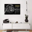 Lion Motivational Wall Art, Lion Portrait Canvas, Focus On Your Goals Lion Look Canvas - Spreadstores