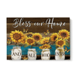 Sunflowers Canvas, Bless Our Home And All Who Enter Canvas - Spreadstores