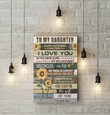 Sunflower To My Daughter From Dad Canvas, Gifts For Daughter Sunflower Canvas - Spreadstores