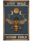 Stay Wild Moon Child - Bee Matte Canvas, Bee And Moon Wall Art - Spreadstores