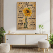 Sunflower Mom Wall Art Canvas, Mother's Day Gift, To My Mom Everything I Am You Help Me To Be So Much Canvas - Spreadstores