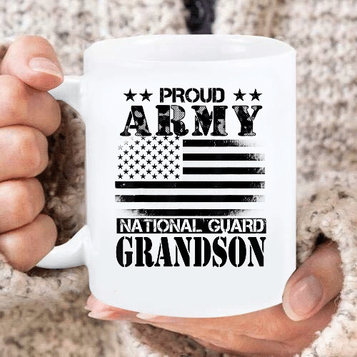 Proud Army National Guard Grandson USA Veterans Day Military Mug - Spreadstores