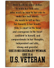 She Is No Ordinary Woman She Is A U.S. Veteran Matte Canvas - Spreadstores