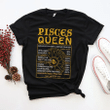 Pisces Shirt, Pisces Zodiac Sign, Pisces Queen Shirt, Black Queen Birthday Shirt Unisex T-Shirt - Spreadstores