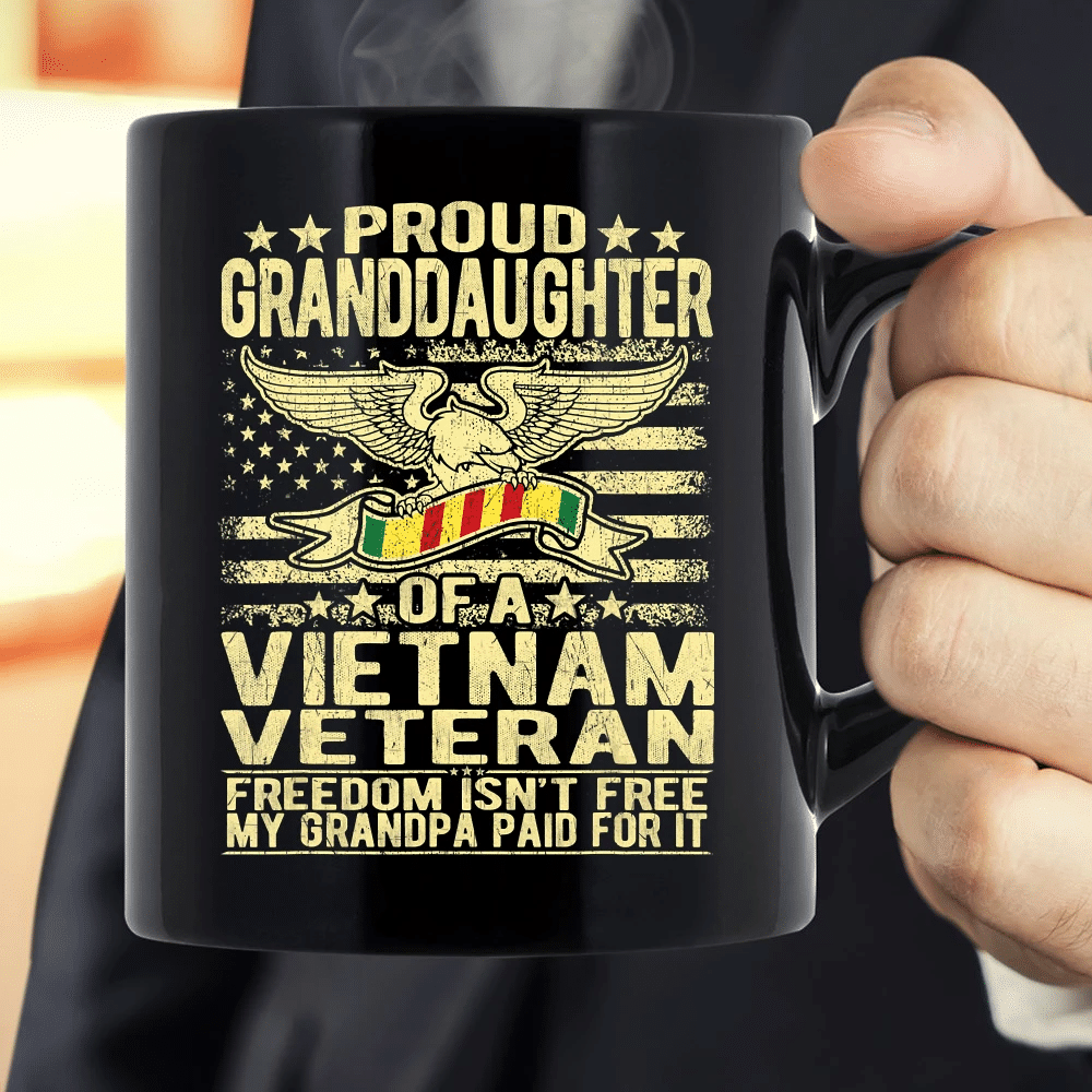 Proud Granddaughter Of Vietnam Veteran - Freedom Isn't Free Mug - Spreadstores