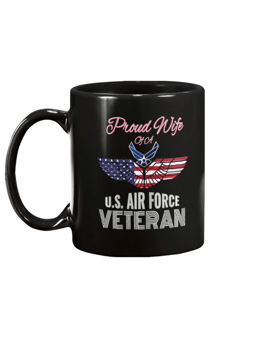Proud Wife Of US Air Force Veteran Patriotic Military Spouse Mug - Spreadstores