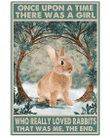 Rabbit Canvas Rabbit Wall Art Once Upon A Time There Was A Girl Who Really Loves Rabbits Canvas - Spreadstores