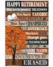 Retired Teacher Canvas - Happy Retirement May You Be Proud Of The Lessons Matte Canvas - Spreadstores