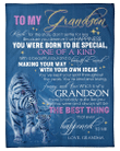 Tiger Grandson Blanket Reach For The Stars, You Were Born To Be Special Fleece Blanket, Gift Ideas For Grandson - Spreadstores