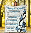 To My Beautiful Daughter I Hope You Know Just How Much I Love You So Butterfly Fleece Blanket - Spreadstores
