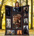 The Horse Blanket, 3D Horses Horse Lover Gifts Horseback Riding Equestrian Plush Fleece Blanket - Spreadstores