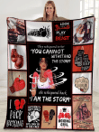 They Whispered To Her You Cannot Withstand The Storm Boxing Girl Sherpa Blanket - Spreadstores