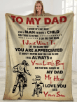 To My Dad I Know It's Not Easy Dad And Son Motorbike Sherpa Blanket - Spreadstores
