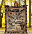 To My Amazing Son Always Remember How Much I Love You Dinosaur Fleece Blanket - Spreadstores