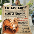 To My Wife Meeting You Was Fate Becoming Your Friend Was A Choice Horse Fleece Blanket - Spreadstores