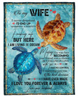 To My Wife I Never Dreamed I'd End Up Marrying A Perfect Freaking Wife Turtle Fleece Blanket - Spreadstores