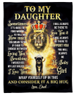 To My Daughter Blanket, Gift For Daughter, Sometimes It's Hard To Find Words Lions Sherpa Blanket - Spreadstores