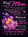 To My Mom I Am Because You Are So Much Of Me Is Made From What I Learned Rose And Butterfly Fleece Blanket - Spreadstores