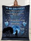 To My Girlfriend I Wish I Could Turn Back The Clock Boyfriend And Girlfriend In The Moonlight Sherpa Blanket - Spreadstores