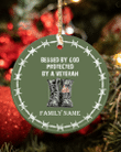 Veteran Ornament, Custom Name Ornament, Blessed By God Protected By A Veteran Circle Ornament (2 Sided) - Spreadstores
