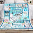 To My Grandson Always Hold Your Head Up High Elephant Fleece Blanket - Spreadstores