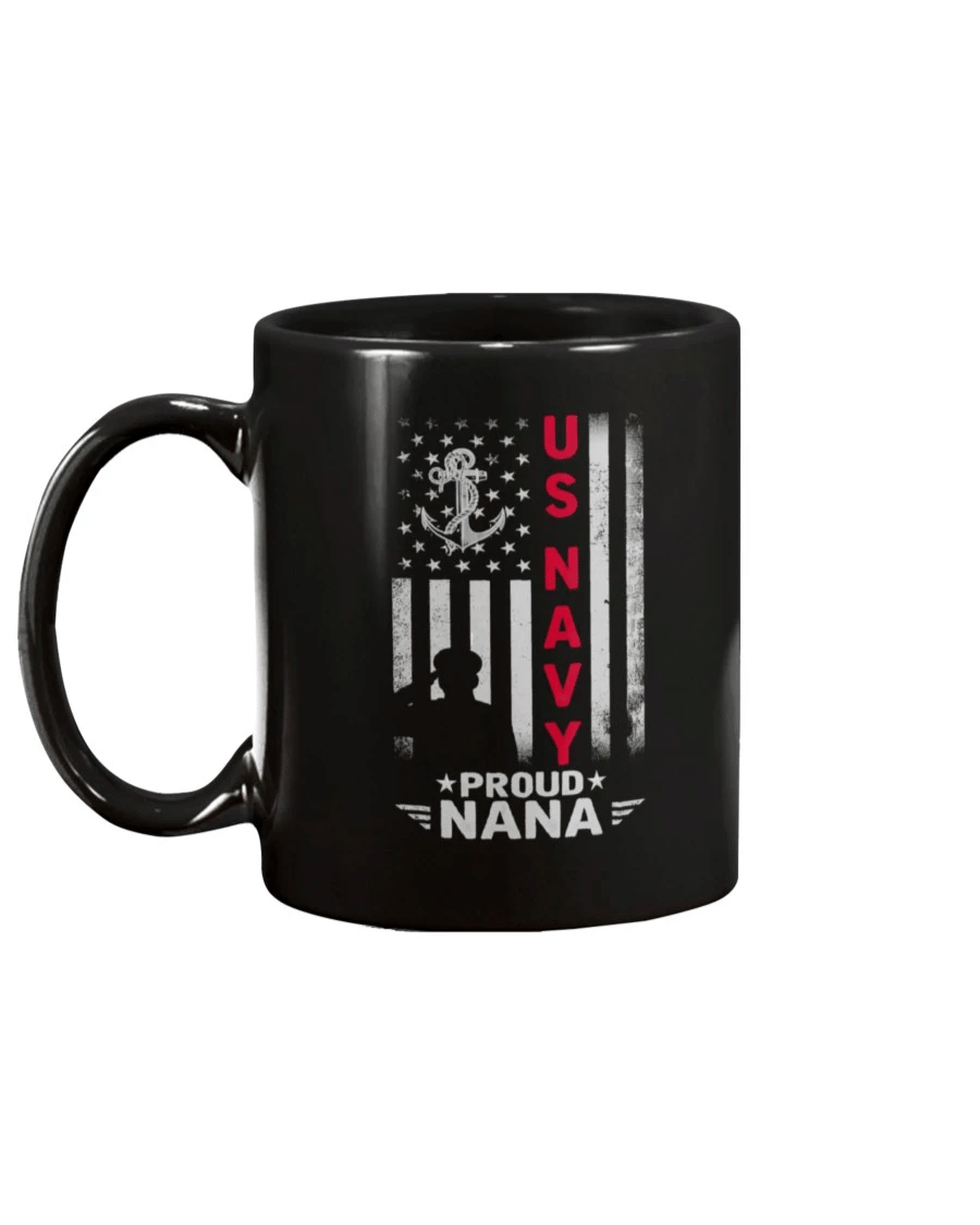US Navy Proud Nana Patriotic USA Flag Thank You To Veterans Mug - Spreadstores